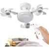Generico Ventilatore Da Soffitto Con Luci - Ventilatore Illuminato E27 da Interno - Luci Regolabili e Ventilazione Silenziosa per e Cortile