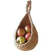 ZYWUOY Cesto da appendere da parete, per frutta e verdura, in iuta, in corda di cotone, 14 x 15 x 20 cm