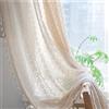 FAWFCJD Tenda Velata Boho 1 Pannello Rustico Pizzo Lavorato A Maglia All'uncinetto Tende For Finestre Bohémien Pizzo Macramè Semi-velato Nappe Vintage Tende For Finestre(Size:150x60cm)