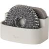 VIGAR - Porta Spugna nel Lavello - 12 x 9 x 8,5 cm - con 2 Scomparti - per Riporre Spugna e Paglietta - Non Trattiene Gli Odori - Colore Beige