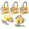 Bwintech 5 Pcs 38MM Lucchetto di sicurezza giallo diverso con chiave per il blocco delle postazioni e dei dispositivi di lockout tagout