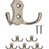 FUXXER® - 5 ganci classici per abiti, ganci doppi, ganci da cucina, design in ferro, set di 5 (bronzo)