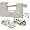 Maudex® MDP/90 [10 chiavi] Lucchetto esterno blindato - [antiscasso, antitaglio] - usato anche come lucchetto per garage, capanno e moto