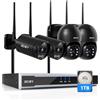 REIGY 8MP Kit Videosorveglianza Wifi Esterno Disco Rigido da 1TB Preinstallato, Sistema Telecamere Videosorveglianta Registratore con 4x Videocamera(3840*2160), Camera Sorveglianza Sirena Remoto Vista