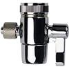 PAROAD Valvola di commutazione per rubinetto cromato a 1 via da 3/8 pollici OD per filtro acqua da piano di lavoro, depuratore d'acqua, filtro RO ad osmosi inversa, adattatore per rubinetto a tubo