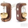 PHMING Campanello Casa con Magnete, Campanello Magnetico in Noce Nero | Gong per Porta in Legno, Contiene Nastro Biadesivo, Non Richiede Foratura, per Porte, Frigoriferi, Negozi