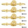 Flylin 4 maniglie per mobili in oro, maniglie per cassetti in stile vintage su lega di zinco per porte, pezzi d'arredo, maniglia per armadio in oro per mobili/cassetti/armadio/comò/guardaroba con vite