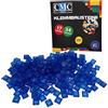 CMC imports 100 mattoncini da costruzione per piastrelle, 1 x 1 gommini compatibili, 34 colori a scelta (192 - blu trasparente)