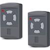 Puiseno 2 pezzi di ricambio per apriporta del garage, trasmettitore manuale 40,685 MHz, 4 canali, compatibile con HS2-40, HS4-40, HSE2-40, HSE4-40, HSM2-40, HSM4-40, tasto grigio