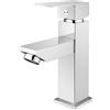 MAMMOLITI Marco Mammoliti | Miscelatore Monocomando Lavabo Silene in Ottone Cromo con Asta Saltarello e Piletta, Altezza Bocca 98mm, 16,5x12x4,5cm
