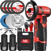 DELPHI Mini smerigliatrice angolare ricaricabile da 75 mm 12 V 2 batterie motore senza spazzole ricaricabile Mini smerigliatrice potente Mini Akkuflex 7x dischi da taglio con custodia per il trasporto