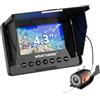 MOUNTAINONE Fishfinder con Monitor 4.3 IPS, Telecamera Subacquea per Pesca con Batteria 8500mAh, HD 1200TVL Fotocamera Subacquea con Visione Notturna per Pesca su Ghiaccio, Lago e Mare (15M)