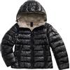 Blauer Piumino Invernale con Cappuccio,Nero,Cerniera Frontale,Giubbino Corto per Ragazze (IT, età, 16 Anni, Nero)
