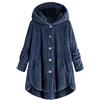Generico Cardigan Donna Cappotto con Bottoni in Peluche Taglie Forti Invernale in Lana Woman Essentials