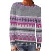 FASLOLSDP Norvegia, maglione natalizio da donna, casual, lavorato a maglia grossa, in cashmere, maglione invernale comodo, per adolescenti, ragazze, Capodanno, D-lilla., XXL