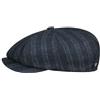 LIERYS Coppola Tonsberg Wool Stripes Uomo - Made in The EU Berretto Newsboy con Visiera, Fodera Inverno Autunno/Inverno - S (54-55 cm) Blu Scuro