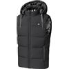 TRIGLICOLEUM Gilet riscaldato per uomo e uomo, giacca riscaldabile con cappuccio, gilet termico con cappuccio, con cappuccio, senza maniche, per caccia, campeggio, sci (senza batteria), Nero , m