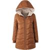 HEONSATI Giacca Donna Elegante Con Zip Sportivo Giacca Parka Casual Outdoor Cappotti Con Cappuccio Cappotto Donna Caldo Giubbotto Donna Invernale Parka Reversibile Sherpa Fleece Giubbino Taglie Forti