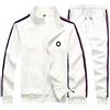Litteking - Tuta sportiva da uomo, a maniche lunghe, 2 pezzi - bianco - Large
