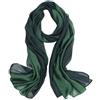 Sawekin Sciarpa da donna Stola, sciarpa estiva con sfumatura di colore, per abito da sera, feste, matrimonio, sciarpa in seta e cotone per tutto l'anno, verde, Taglia unica