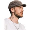 Clakllie Cappellino in cotone a 5 pannelli con visiera corta Hip Hop Flat Brim Caps Uomo Morbido Dad Cap Low Profile Trucker Cap per Running, CDGE-BSAD2514-Brown, Taglia unica