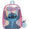 Lilo and Stitch Stitch Disney - Zaino olografico arcobaleno per bambini, con portachiavi e tasca per bottiglia d'acqua, grazioso zaino per bambini per scuola e asilo nido, Multicolore, M