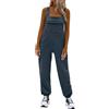 PASUDA Salopette Donna Invernale Baggy Jumpsuit Tuta Intera Calda D'inverno Con Tracolla Regolabile E Tasche Multiple (Marino, L)
