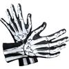 WRITWAA Guanti Scheletro Halloween Coppia Spaventosi Guanti Neri Con Motivo Cranio Per Parti In Costume, Giochi Di Ruolo E Decorazione, Nero , 1