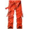 Aeslech Pantaloni cargo da uomo, in cotone, casual, larghi, da lavoro, escursionismo, viaggi, con tasche, vestibilità comoda (senza cintura), bianco, 52