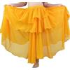 MUNAFIE Gonne lunghe in chiffon, a tre strati, per la danza del ventre, per la danza del ventre, giallo., Einheitsgröße