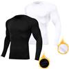 Towintec Camicia a Compressione da Uomo, Maglie Palestra Uomo Strato Base Foderato in Pile Calzamaglia Atletico Traspirante Manica Lunga Sportive per Correre Jogging Fitness Palestra Allenamento
