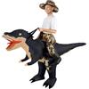 Alaoo Costume da Dinosauro Gonfiabile, Costume T rex Gonfiabile Bambini, Costume Halloween Dinosauro, Cappello incluso, per uomini e donne, Divertente costume da dinosauro(Nero)
