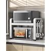 Uwenkjie Scaffale espandibile per forno a microonde e forno, ripiano da cucina con 6 ganci, salvaspazio, versione aggiornata e ispessita