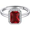 ChicSilver Anello Argento 925 Pietra Rossa Anello Pietra Rossa Donna, Anello Regolabile Silver Donna Rosso Pietra Gennaio Confezione Regalo