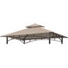 Amoyeric Telo di Ricambio per Gazebo 3x3m Tetto da Giardino Impermeabile Tenda da Tetto ， Griglia per Barbecue Gazebo da Tetto Tetto Ricambio 2 Livelli Copertura UV (Solo in Alto) (Color : Beige)