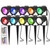 AHOTSUK Faretto da giardino a LED, impermeabile, IP66, 5 W, 12 V CC, cambia colore, illuminazione paesaggistica, a bassa tensione, per esterni (confezione da 10)