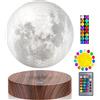 VGAzer lampada luna 3D stampata con stampa magnetica a levitazione, luce lunare rotante, lampada a levitazione per la casa, ufficio, decorazione (legno chiaro)