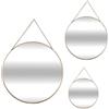 WELL HOME MOBILIARIO & DECORACIÓN WELL HOME - Set di 3 specchietti rotondi color oro con catena - Ø20 cm Ø24 cm Ø29 cm
