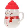 Holibanna Set Di Tazza D'acqua Con Pupazzo Di Neve Di Natale Contenitore Per Liquidi in Ceramica Artigianato in Ceramica Con Coperchio Tazza Da Caffè Multiuso