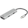ACT Adattatore USB C HDMI con alloggiamento in alluminio, 4 K a 30 Hz Dual HDMI, USB 3.0 connettore 5 Gbps, per il collegamento 2 monitor aggiuntivi - AC7013