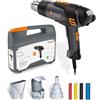 Steinel Pistola termica HM 2320 E Set, inclusi ugelli e tubi termoretraibili, pistola termica professionale da 2300 W, 80°-650°C, display LCD, riscaldamento in ceramica