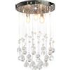 vidaXL Lampadario con Perle di Cristallo a Sfera 3 Lampadine G9 Lampada Soffitto Luce Pendente Base Metallo Argento e Acrilico Trasparente