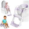 MomTend Riduttore WC Bambini con Scaletta, Multifunzione 3 In 1 Scaletta WC Per Water Bambini con Vasino Removibile, Paraspruzzi Estesi Regolabile e Pieghevole Sgabello Antiscivolo, Adattatore per Bambino