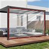 ADRUEKMV Telone trasparent, impermeabile, con occhielli, in PVC trasparente, per esterni carport, telo di copertura trasparente per terrazza, balcone, giardino (1 x 3 m)