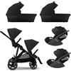 Cybex Trio Gemellare Gazelle con Cloud T - Moon Black