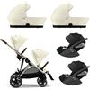 Cybex Trio Gemellare Gazelle con Cloud T - Seashell Beige