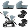 Cybex Trio Gemellare Gazelle con Cloud T - Stormy Blue