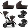 Cybex Trio Gemellare Gazelle con Cloud T - Chocolate Brown
