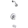 Kohler TS15601-4-CP Coralais (R) Rite-Temp(R) Valvola per vasca e doccia con maniglia a leva, beccuccio NPT e soffione da 2,5 gpm