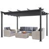 VEVOR Pergolato Retrattile per Esterni 2,96 x 3,95 x 2,3 m con Tettoia, Pergolato in Alluminio con Tettoia Retrattile, Pergolato Moderno Tettoia Parasole per Patii, Giardini, Ponti, Cortili (Grigio)